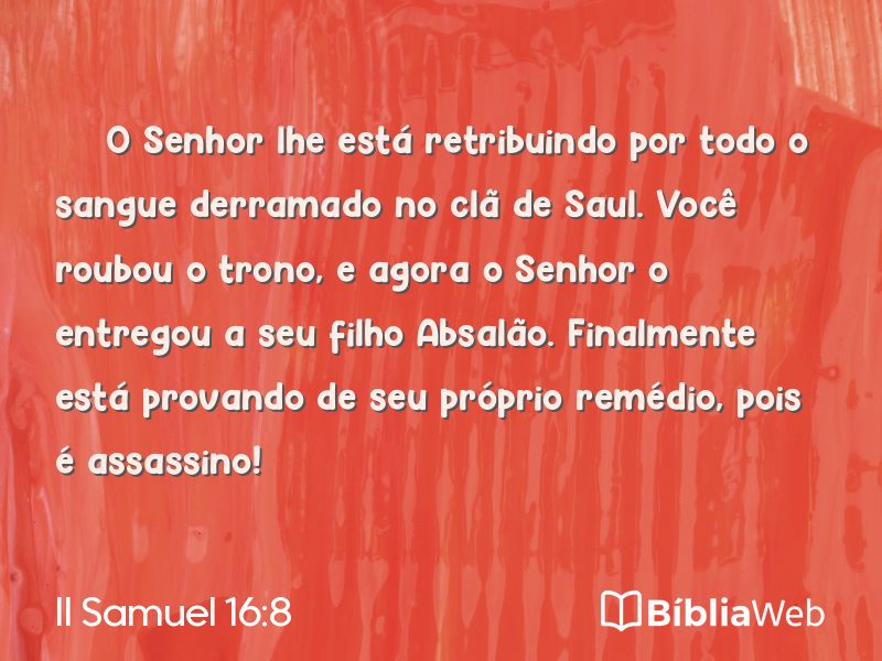 II Samuel 16:8 em imagem para compartilhar