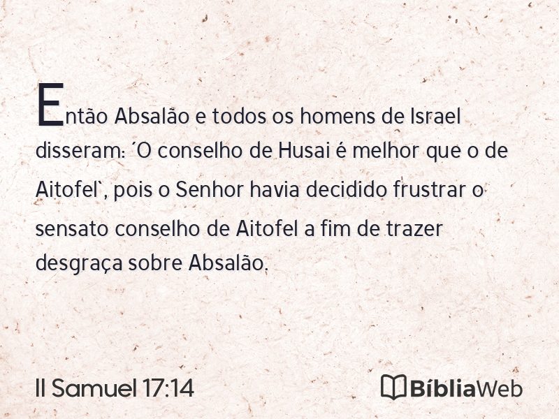 II Samuel 17:14 em imagem para compartilhar