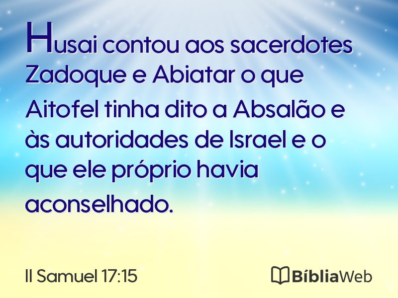 II Samuel 17:15 em imagem para compartilhar