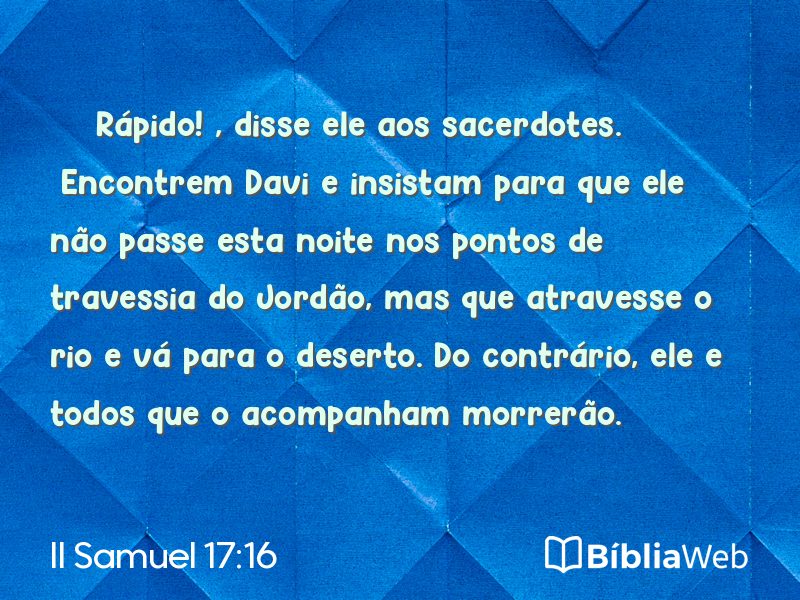 II Samuel 17:16 em imagem para compartilhar
