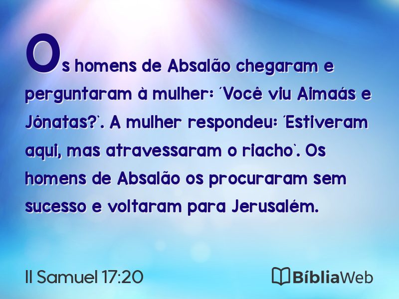 II Samuel 17:20 em imagem para compartilhar