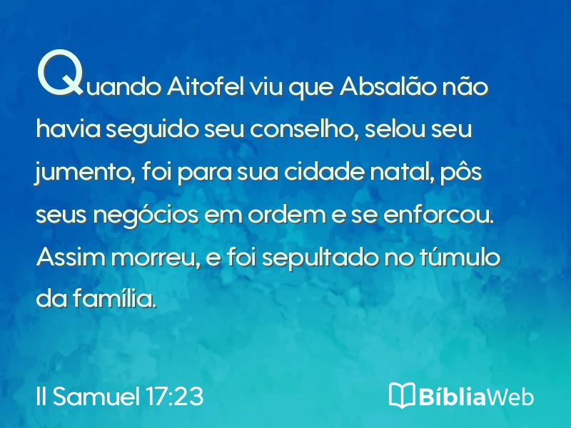 II Samuel 17:23 em imagem para compartilhar