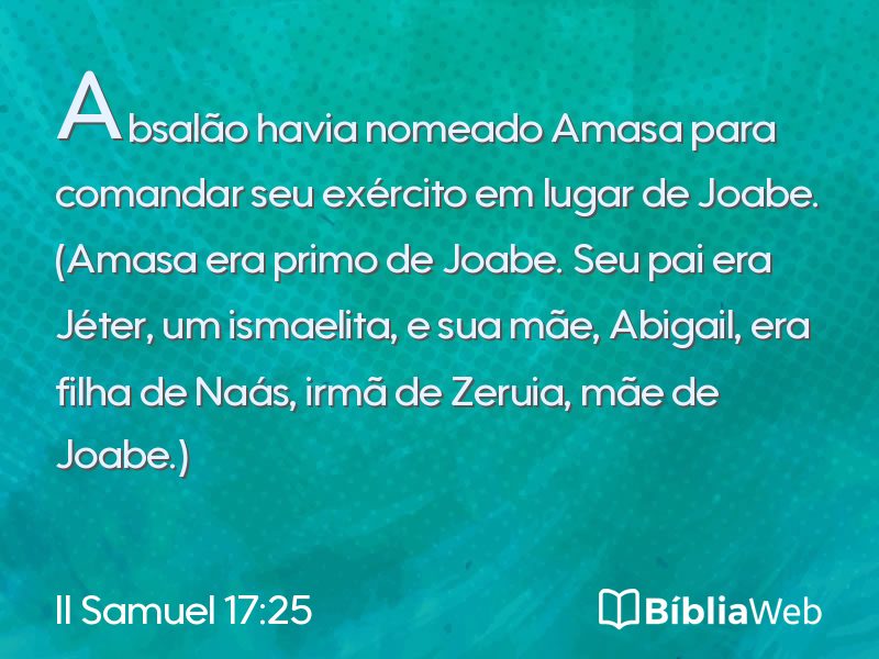 II Samuel 17:25 em imagem para compartilhar