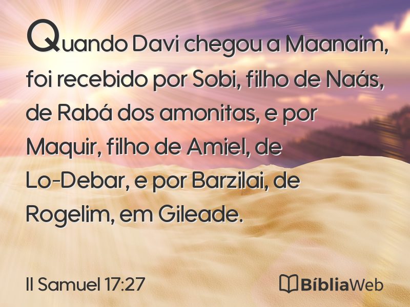 II Samuel 17:27 em imagem para compartilhar