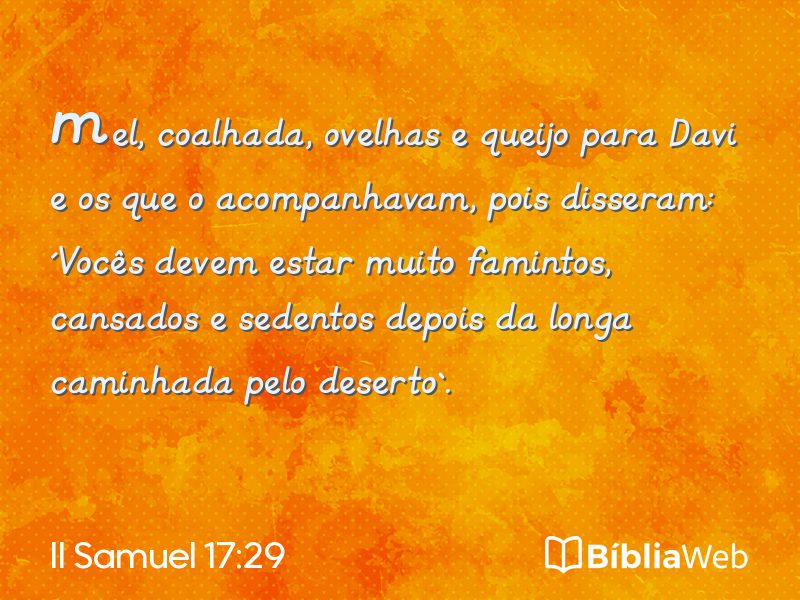II Samuel 17:29 em imagem para compartilhar