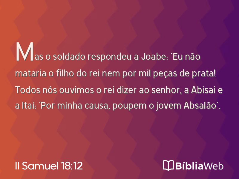 II Samuel 18:12 em imagem para compartilhar