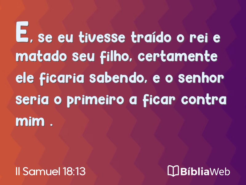 II Samuel 18:13 em imagem para compartilhar