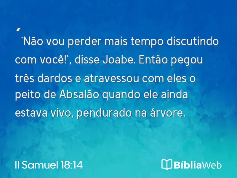 II Samuel 18:14 em imagem para compartilhar