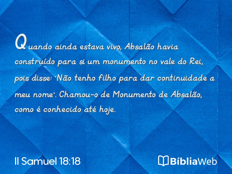 II Samuel 18:18 em imagem para compartilhar