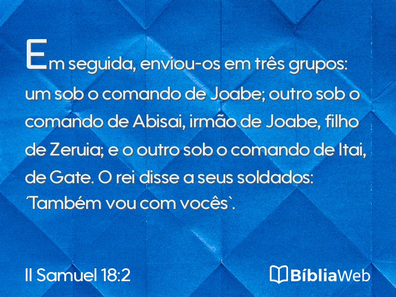 II Samuel 18:2 em imagem para compartilhar