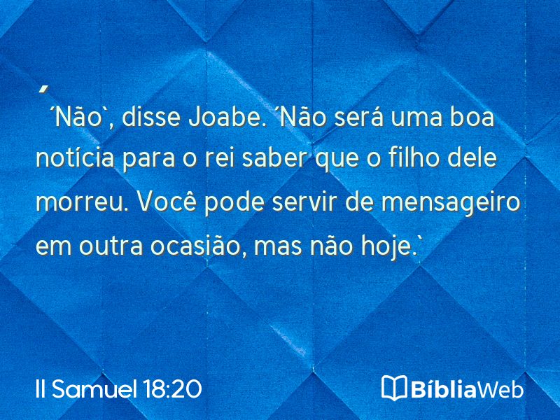 II Samuel 18:20 em imagem para compartilhar
