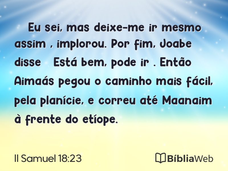 II Samuel 18:23 em imagem para compartilhar