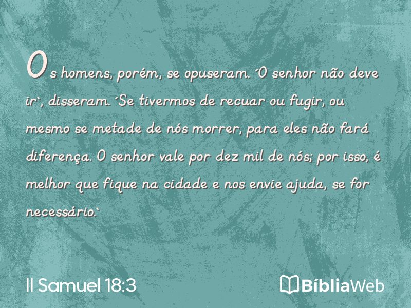 II Samuel 18:3 em imagem para compartilhar