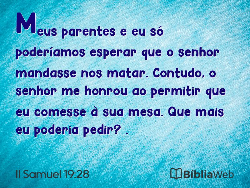 II Samuel 19:28 em imagem para compartilhar