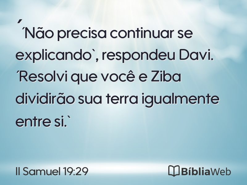 II Samuel 19:29 em imagem para compartilhar