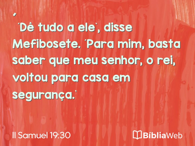 II Samuel 19:30 em imagem para compartilhar