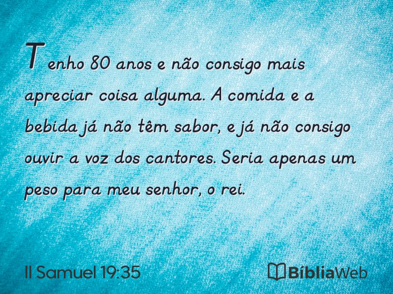 II Samuel 19:35 em imagem para compartilhar