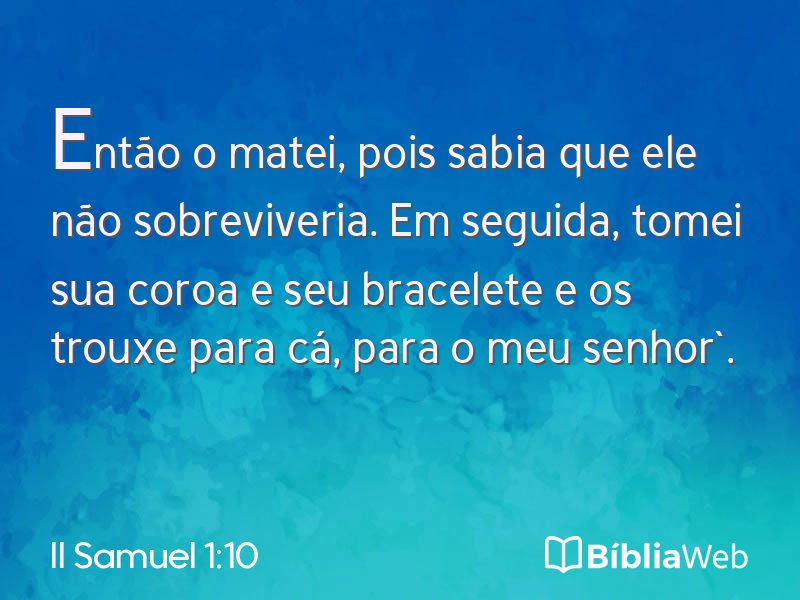 II Samuel 1:10 em imagem para compartilhar