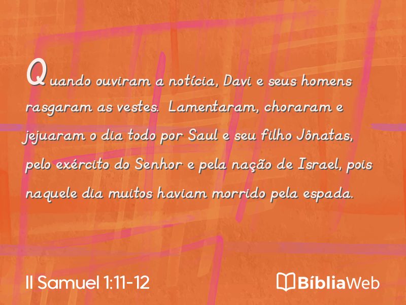 II Samuel 1:11-12 em imagem para compartilhar
