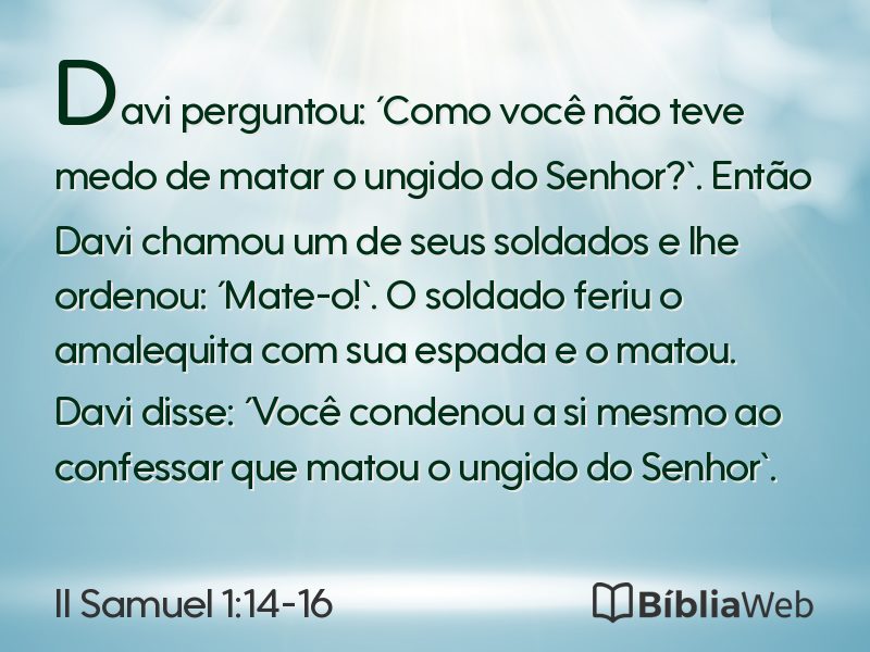 II Samuel 1:14-16 em imagem para compartilhar