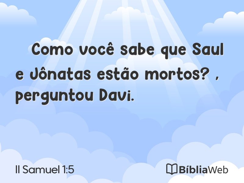 II Samuel 1:5 em imagem para compartilhar