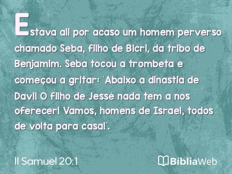 II Samuel 20:1 em imagem para compartilhar