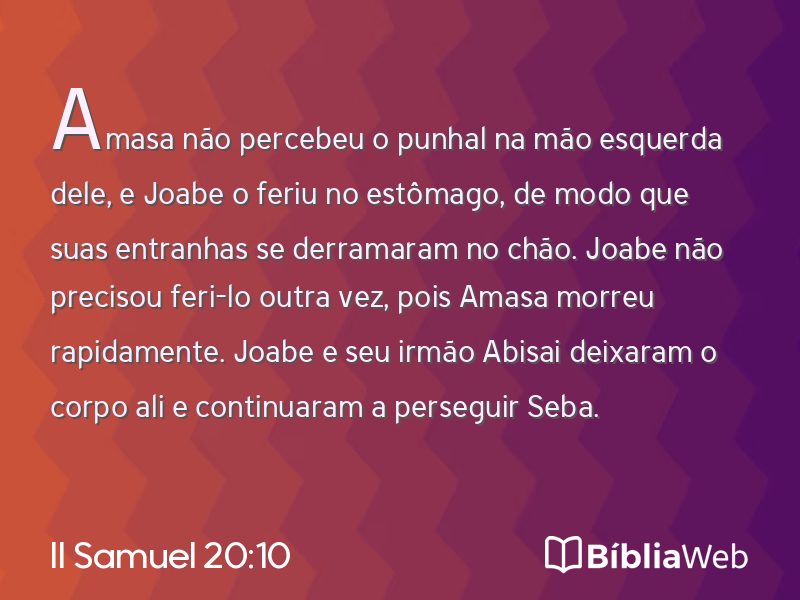 II Samuel 20:10 em imagem para compartilhar