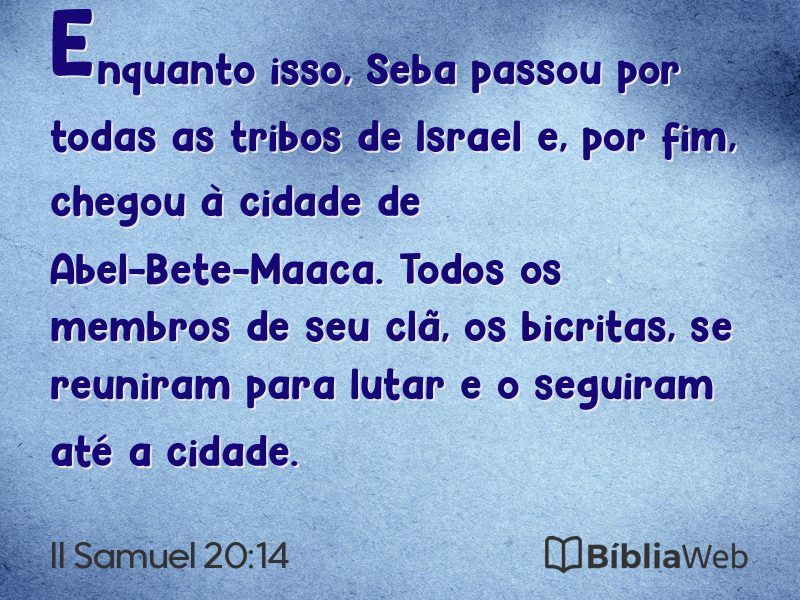 II Samuel 20:14 em imagem para compartilhar