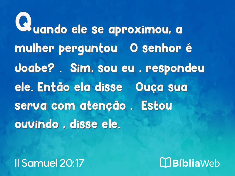 II Samuel 20:17 em imagem para compartilhar