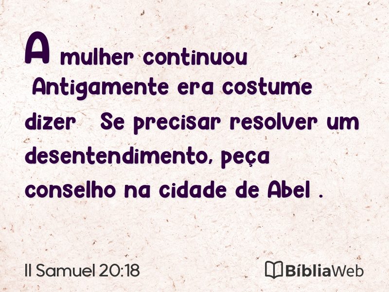 II Samuel 20:18 em imagem para compartilhar