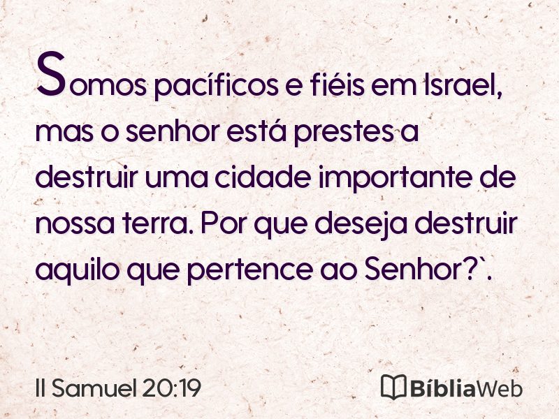 II Samuel 20:19 em imagem para compartilhar