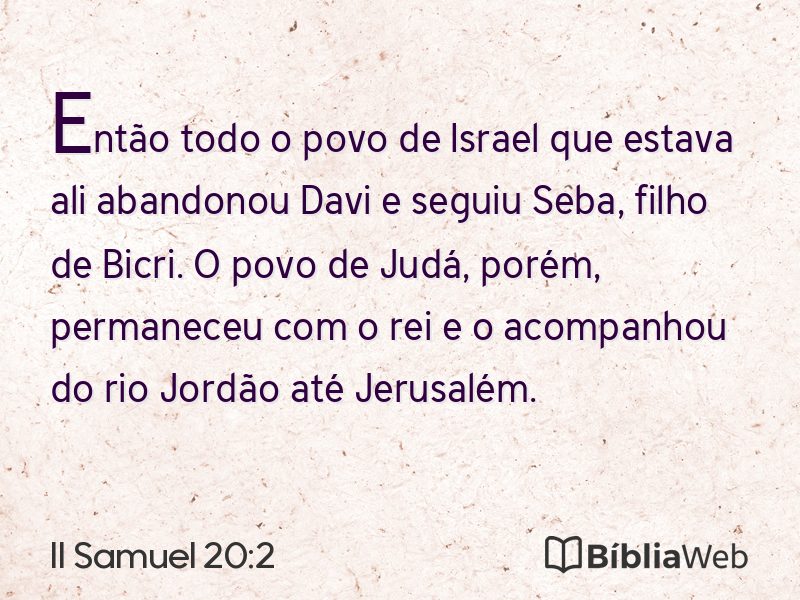 II Samuel 20:2 em imagem para compartilhar