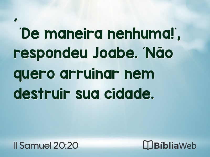 II Samuel 20:20 em imagem para compartilhar