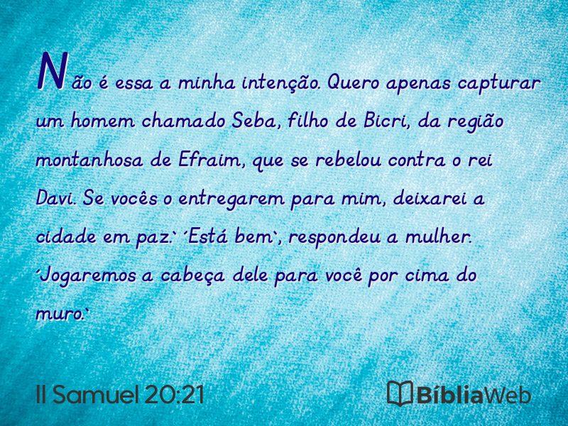 II Samuel 20:21 em imagem para compartilhar