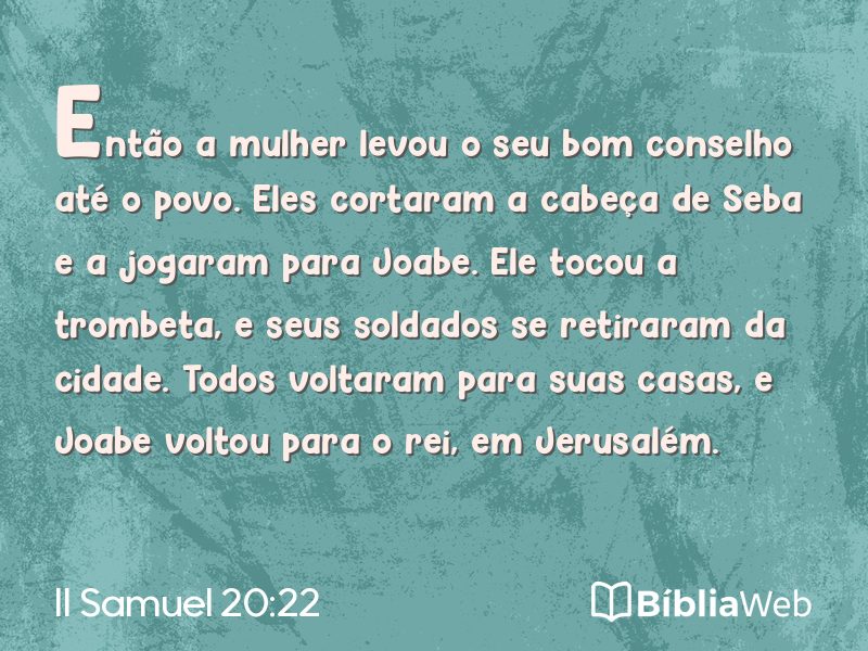 II Samuel 20:22 em imagem para compartilhar