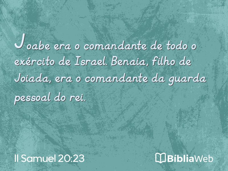 II Samuel 20:23 em imagem para compartilhar