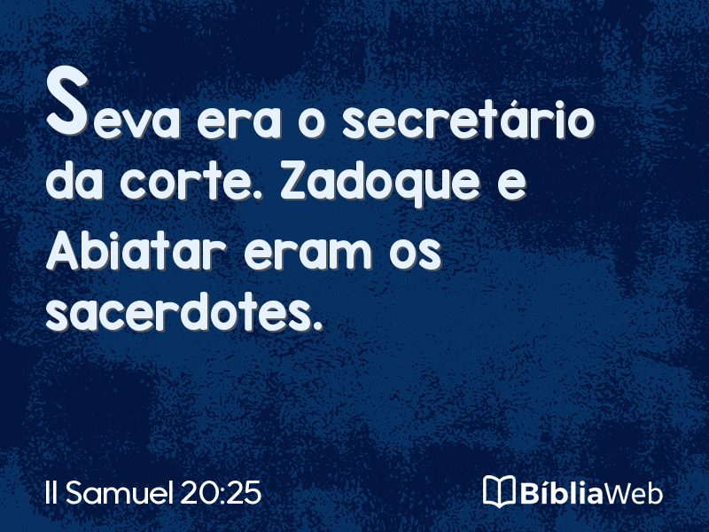 II Samuel 20:25 em imagem para compartilhar