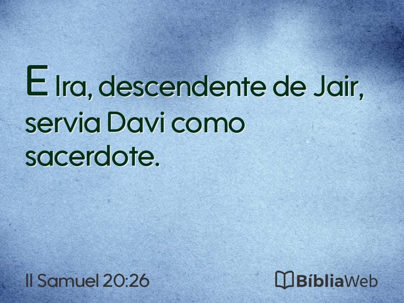 II Samuel 20:26 em imagem para compartilhar