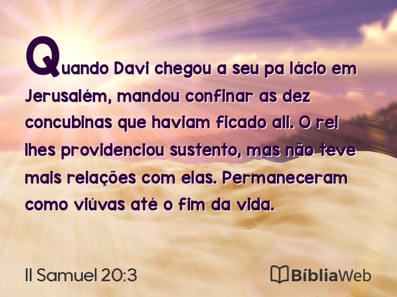 II Samuel 20:3 em imagem para compartilhar