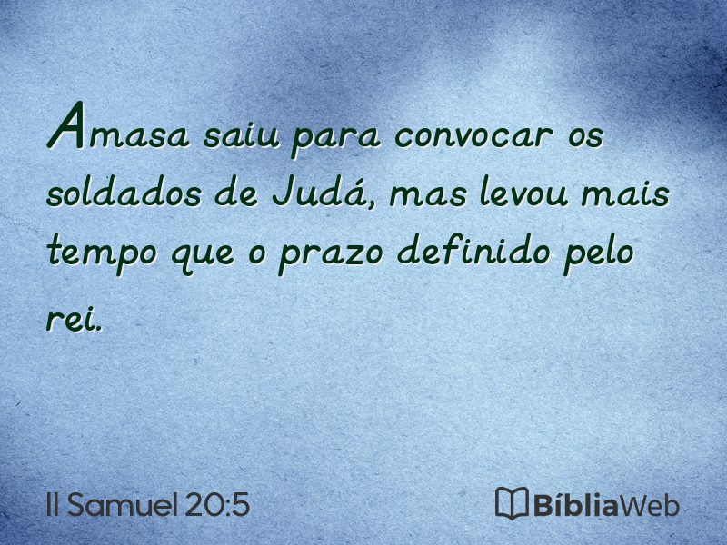 II Samuel 20:5 em imagem para compartilhar