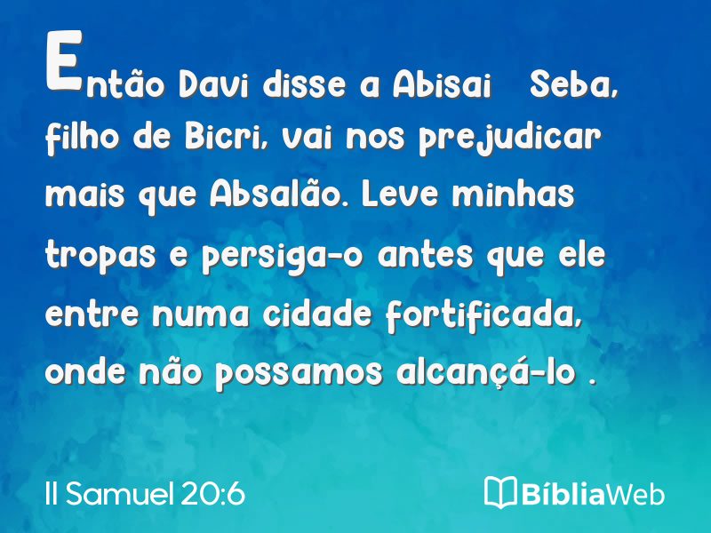 II Samuel 20:6 em imagem para compartilhar