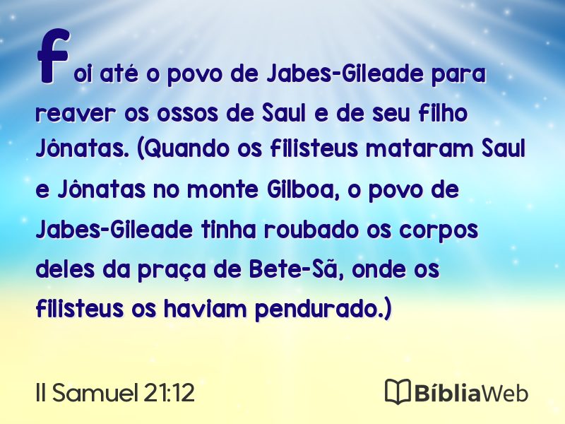 II Samuel 21:12 em imagem para compartilhar