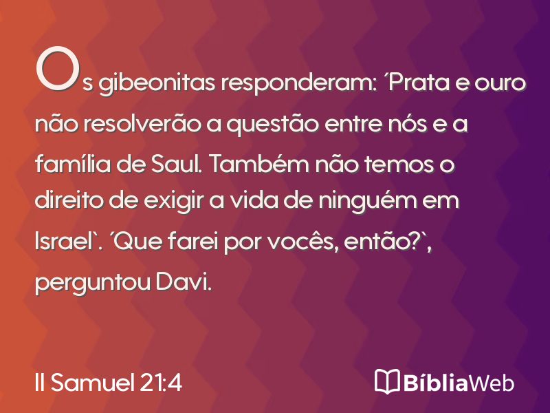 II Samuel 21:4 em imagem para compartilhar