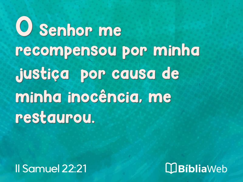 II Samuel 22:21 em imagem para compartilhar