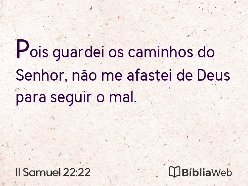 II Samuel 22:22 em imagem para compartilhar
