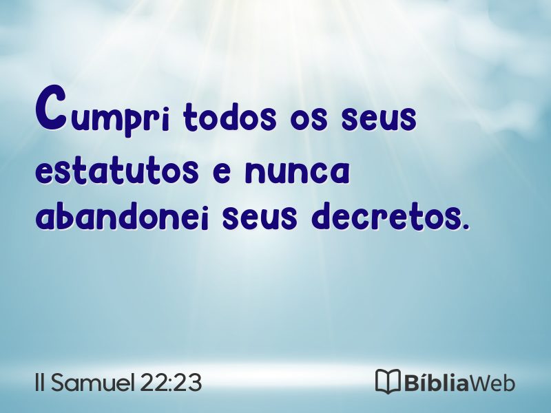 II Samuel 22:23 em imagem para compartilhar