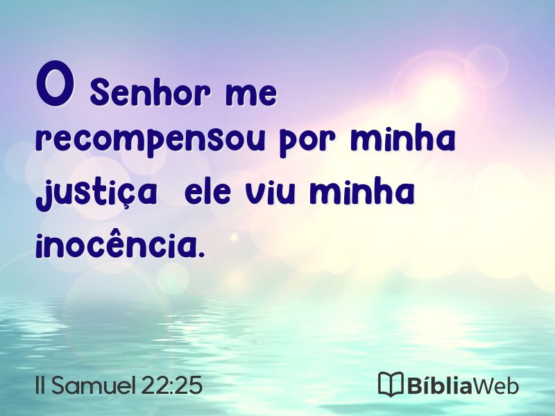 II Samuel 22:25 em imagem para compartilhar