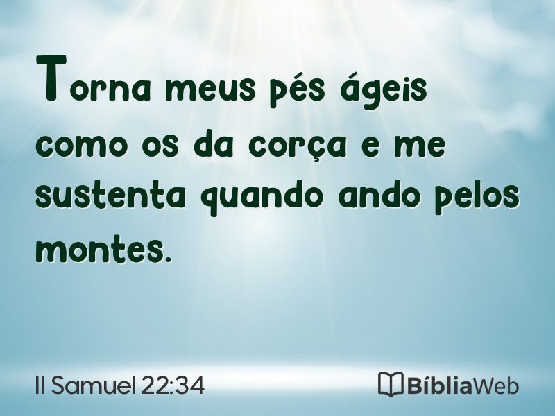 II Samuel 22:34 em imagem para compartilhar