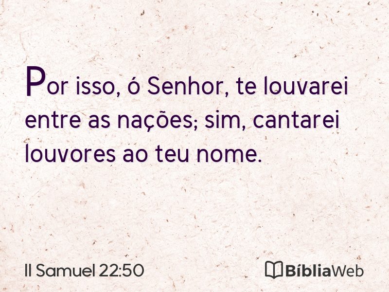 II Samuel 22:50 em imagem para compartilhar