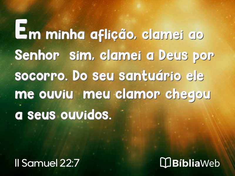 II Samuel 22:7 em imagem para compartilhar